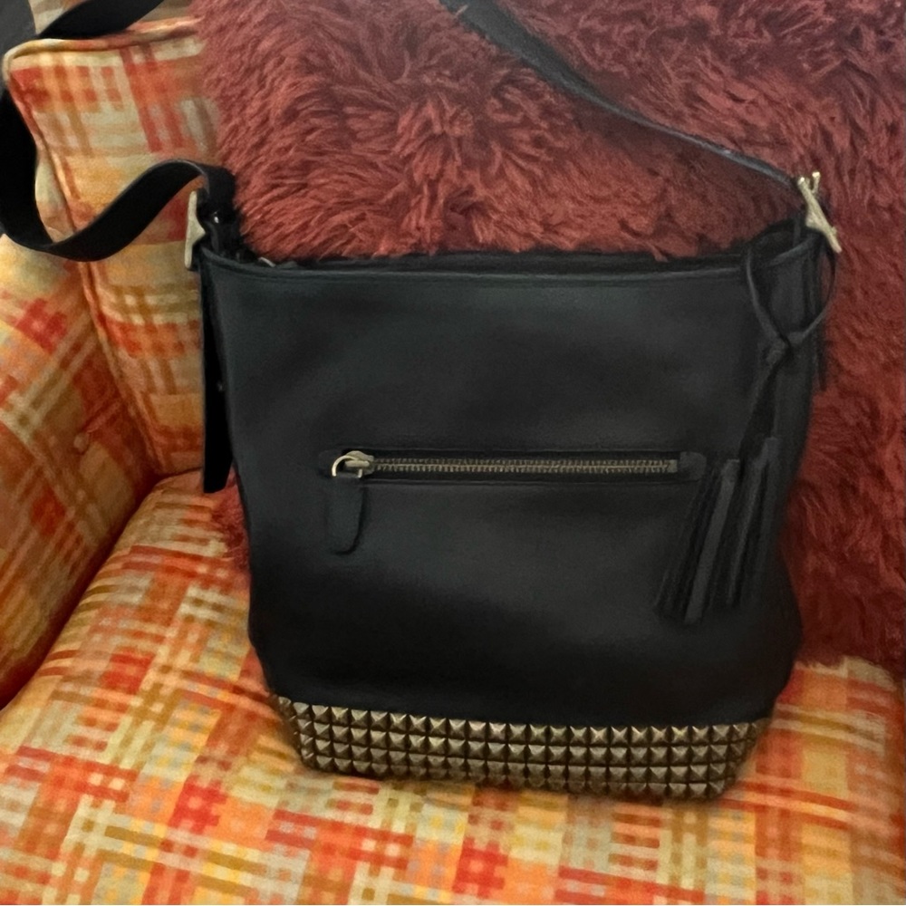 Coach Legacy Duffle Black Leather Studded